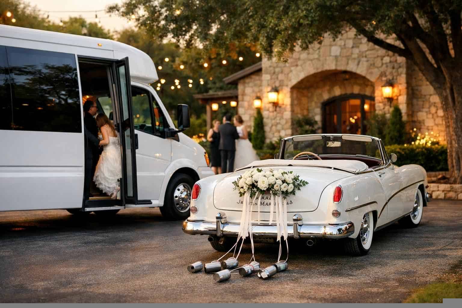 Do You Provide Wedding Day Shuttles And A Classic Vintage Getaway Car In Irving Texas?