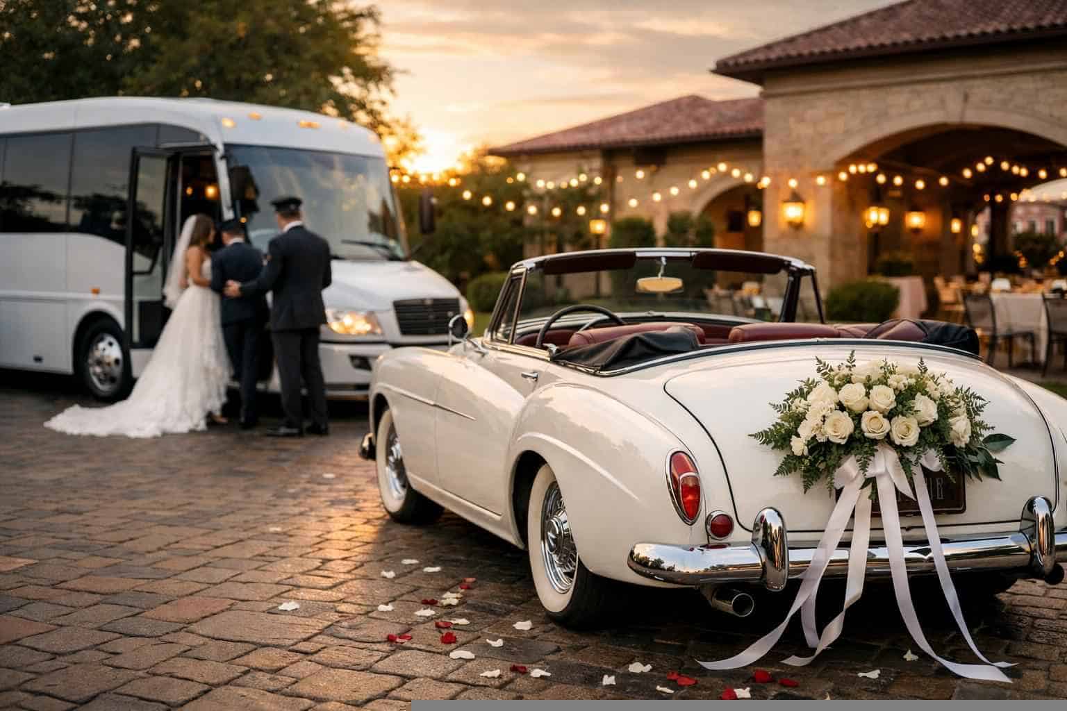 Do You Provide Wedding Day Shuttles And A Classic Vintage Getaway Car In Irving Texas