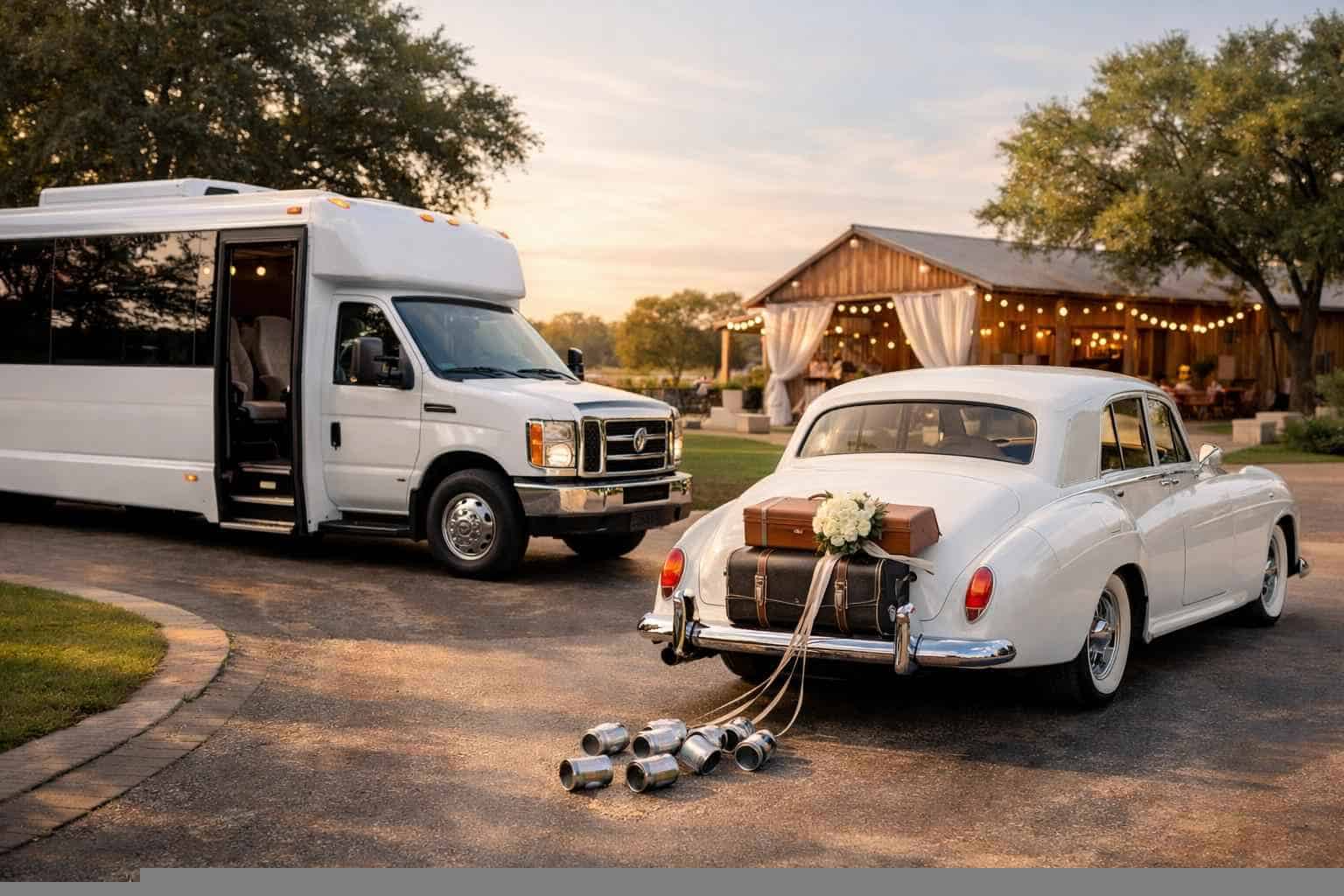Do You Provide Wedding Day Shuttles And A Classic Vintage Getaway Car In Irving Texas