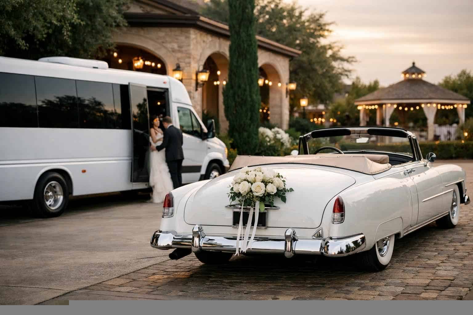 Do You Provide Wedding Day Shuttles And A Classic Vintage Getaway Car In Irving Texas