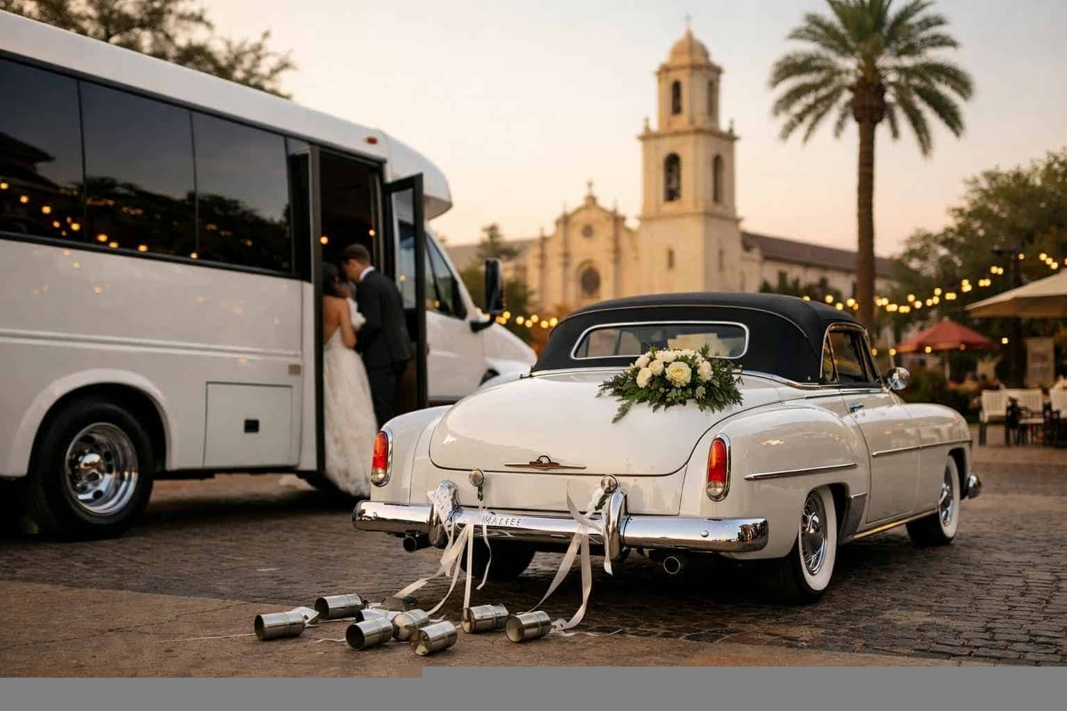 Do You Provide Wedding Day Shuttles And A Classic Vintage Getaway Car In Laredo Texas