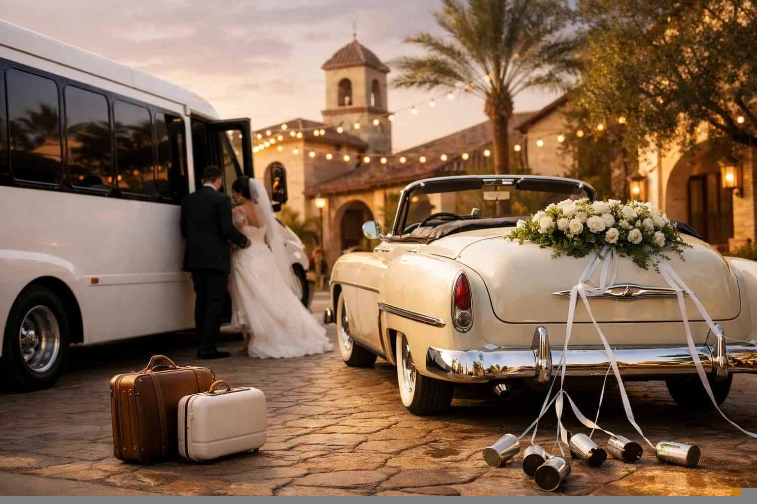 Do You Provide Wedding Day Shuttles And A Classic Vintage Getaway Car In Laredo Texas