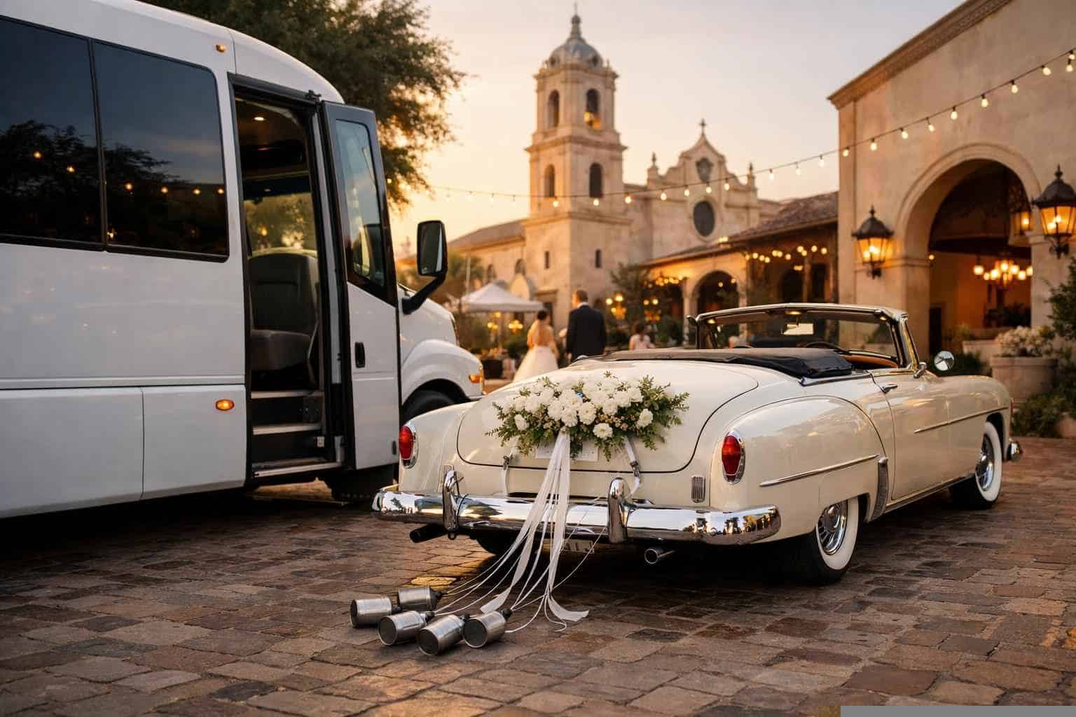 Do You Provide Wedding Day Shuttles And A Classic Vintage Getaway Car In Laredo Texas?