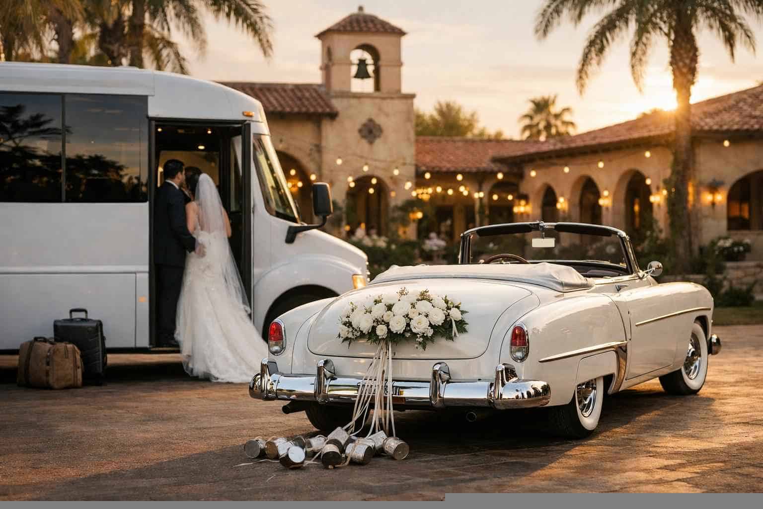 Do You Provide Wedding Day Shuttles And A Classic Vintage Getaway Car In Laredo Texas