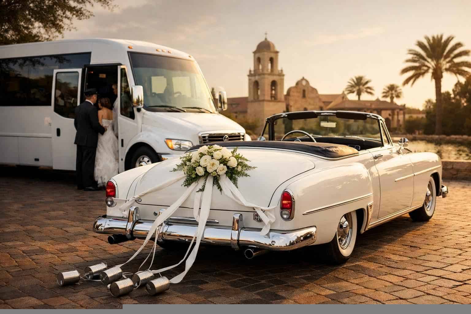 Do You Provide Wedding Day Shuttles And A Classic Vintage Getaway Car In Laredo Texas?