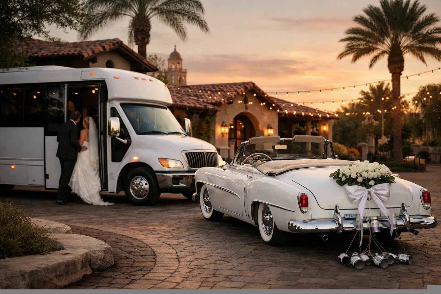 Do You Provide Wedding Day Shuttles And A Classic Vintage Getaway Car In Laredo Texas?