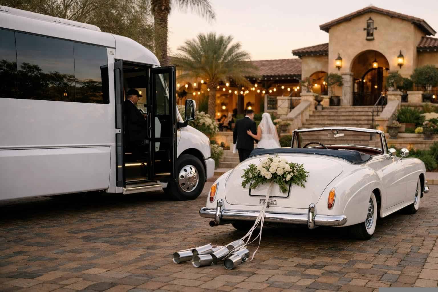 Do You Provide Wedding Day Shuttles And A Classic Vintage Getaway Car In Laredo Texas