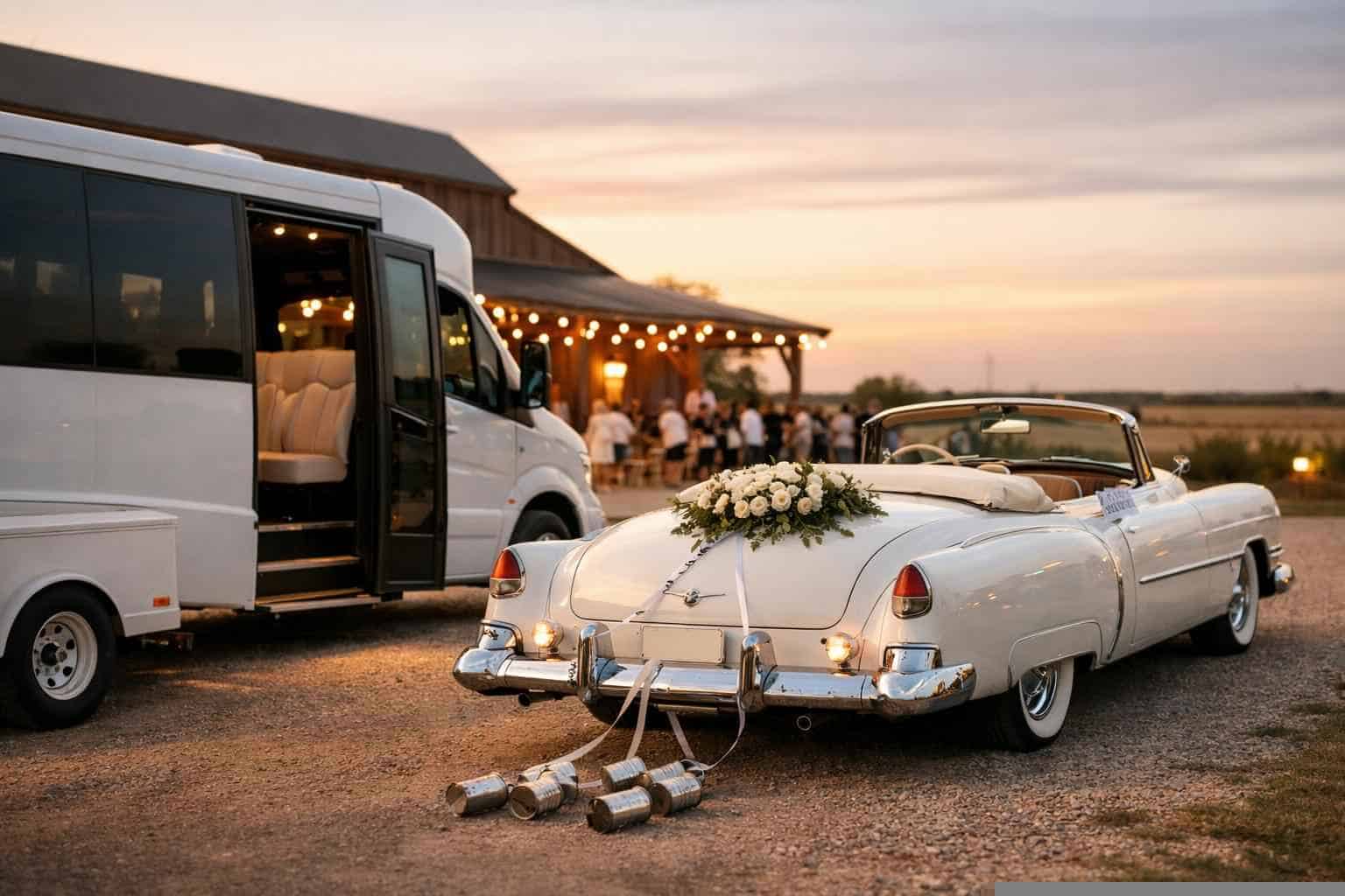 Do You Provide Wedding Day Shuttles And A Classic Vintage Getaway Car In Lubbock Texas?