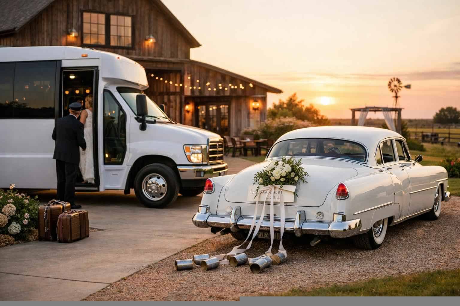 Do You Provide Wedding Day Shuttles And A Classic Vintage Getaway Car In Lubbock Texas