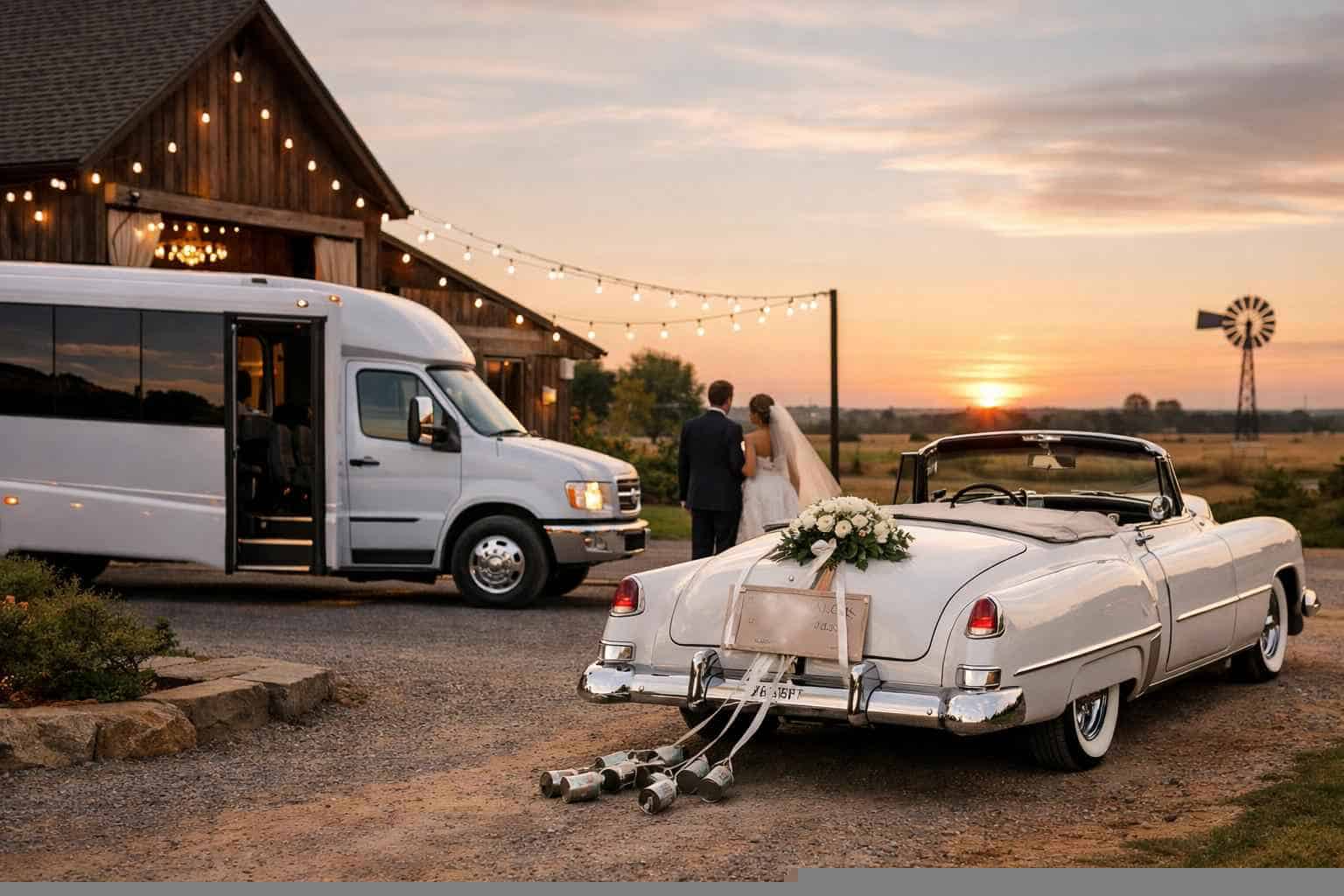 Do You Provide Wedding Day Shuttles And A Classic Vintage Getaway Car In Lubbock Texas
