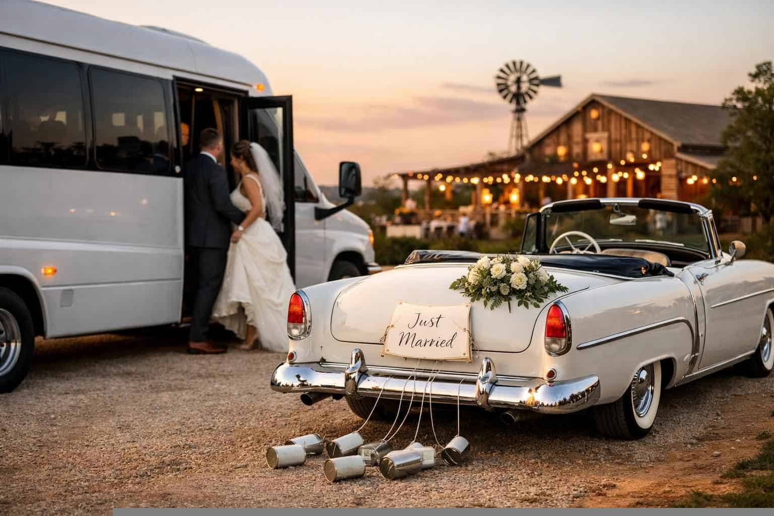 Do You Provide Wedding Day Shuttles And A Classic Vintage Getaway Car In Lubbock Texas?