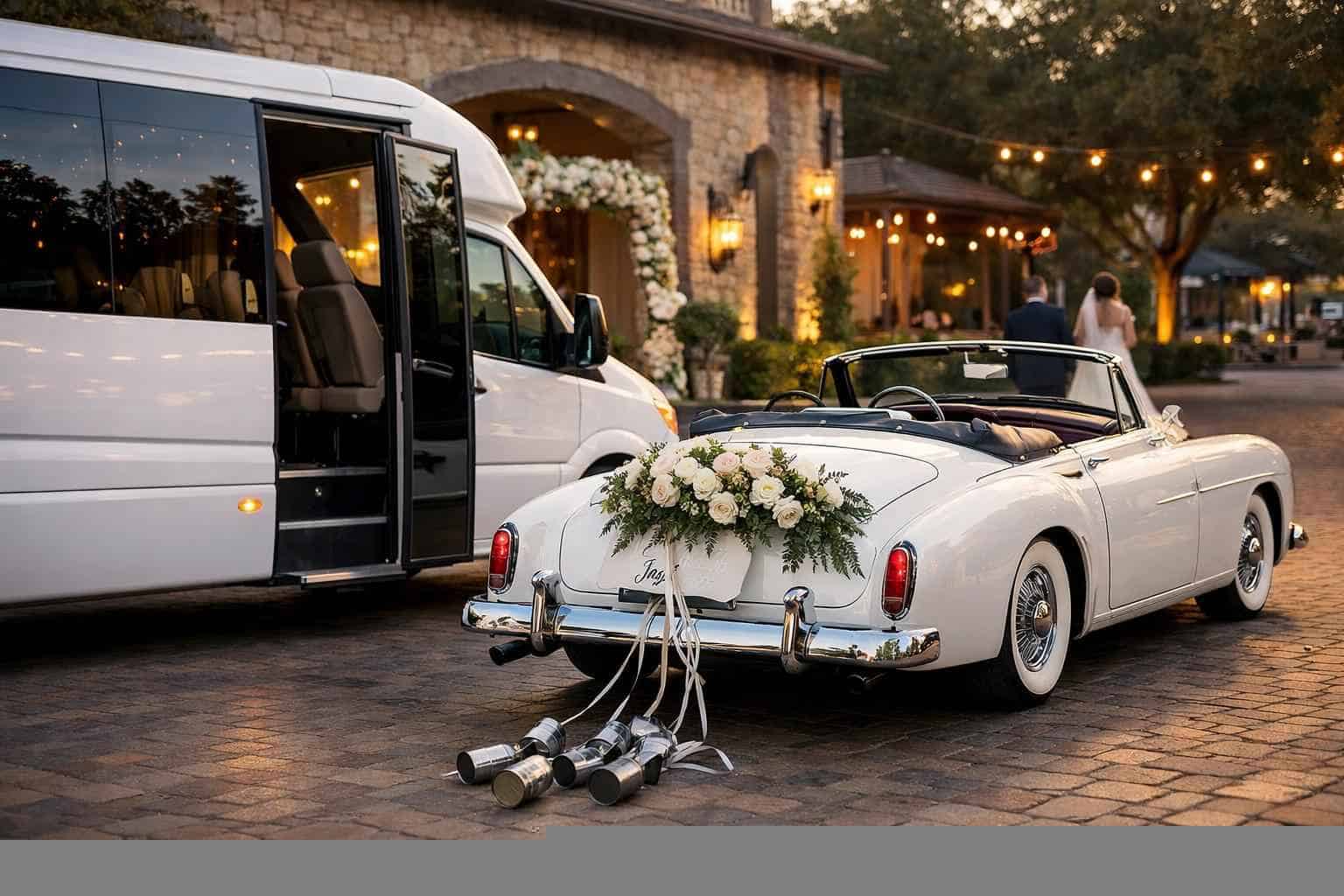 Do You Provide Wedding Day Shuttles And A Classic Vintage Getaway Car In Plano Texas?