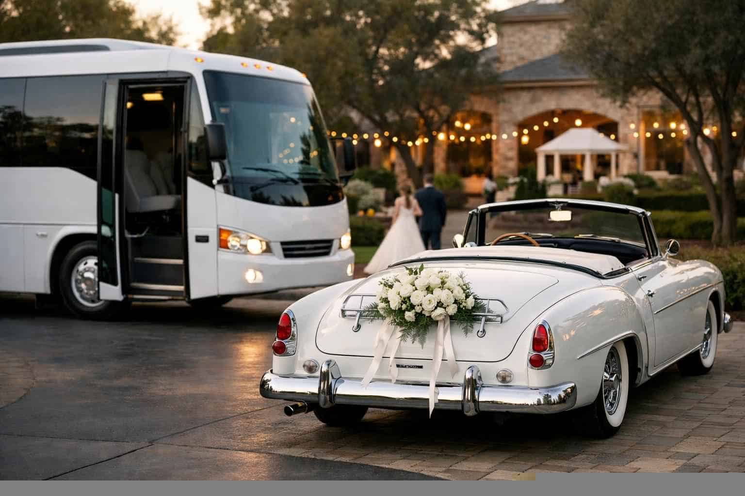 Do You Provide Wedding Day Shuttles And A Classic Vintage Getaway Car In Plano Texas?