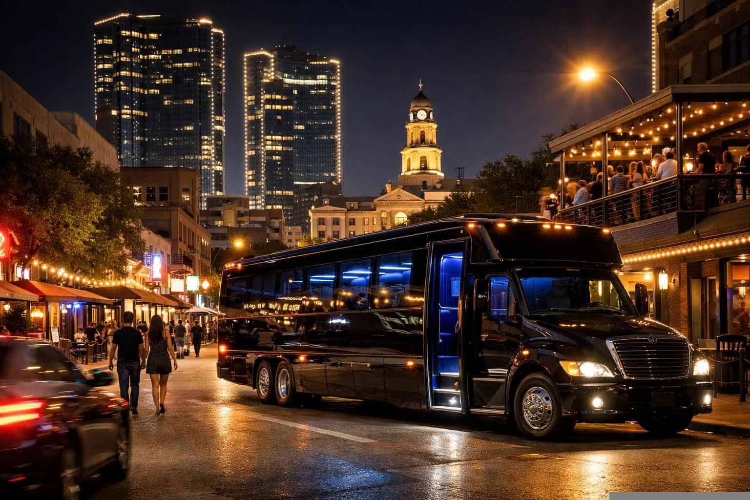 Do you service nightlife areas and downtown districts in Fort Worth Texas for hourly charters?