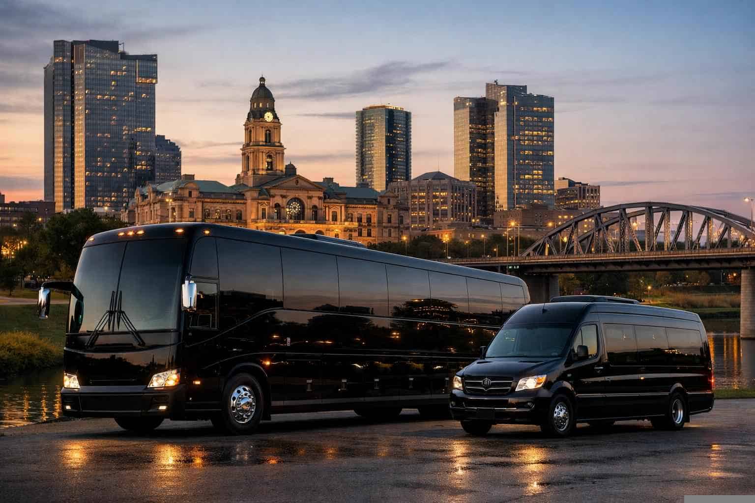 Luxury Black Buses For Fort Worth Events