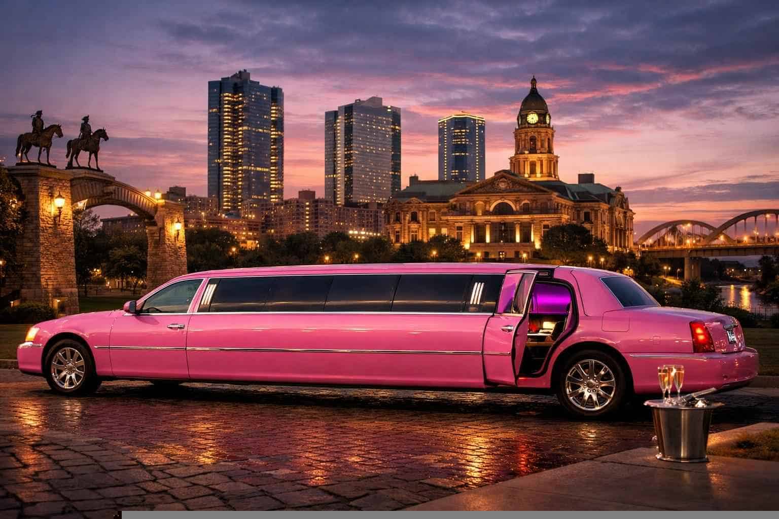 Pink Stretch Limo Service In Fort Worth