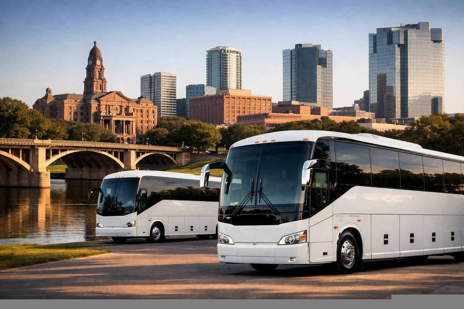 Fort Worth Texas White Buses