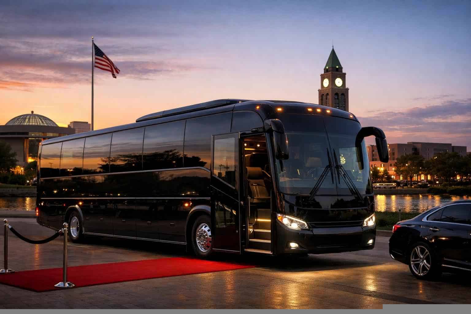 Garland TX Black Bus Service With Driver