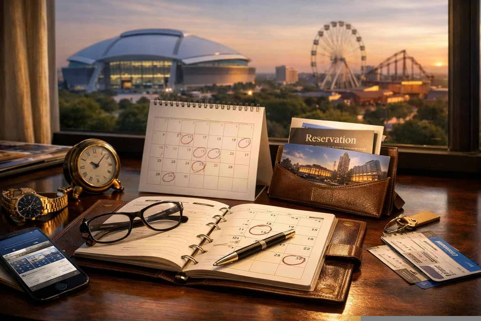 How far in advance should I reserve peak dates in Arlington Texas?