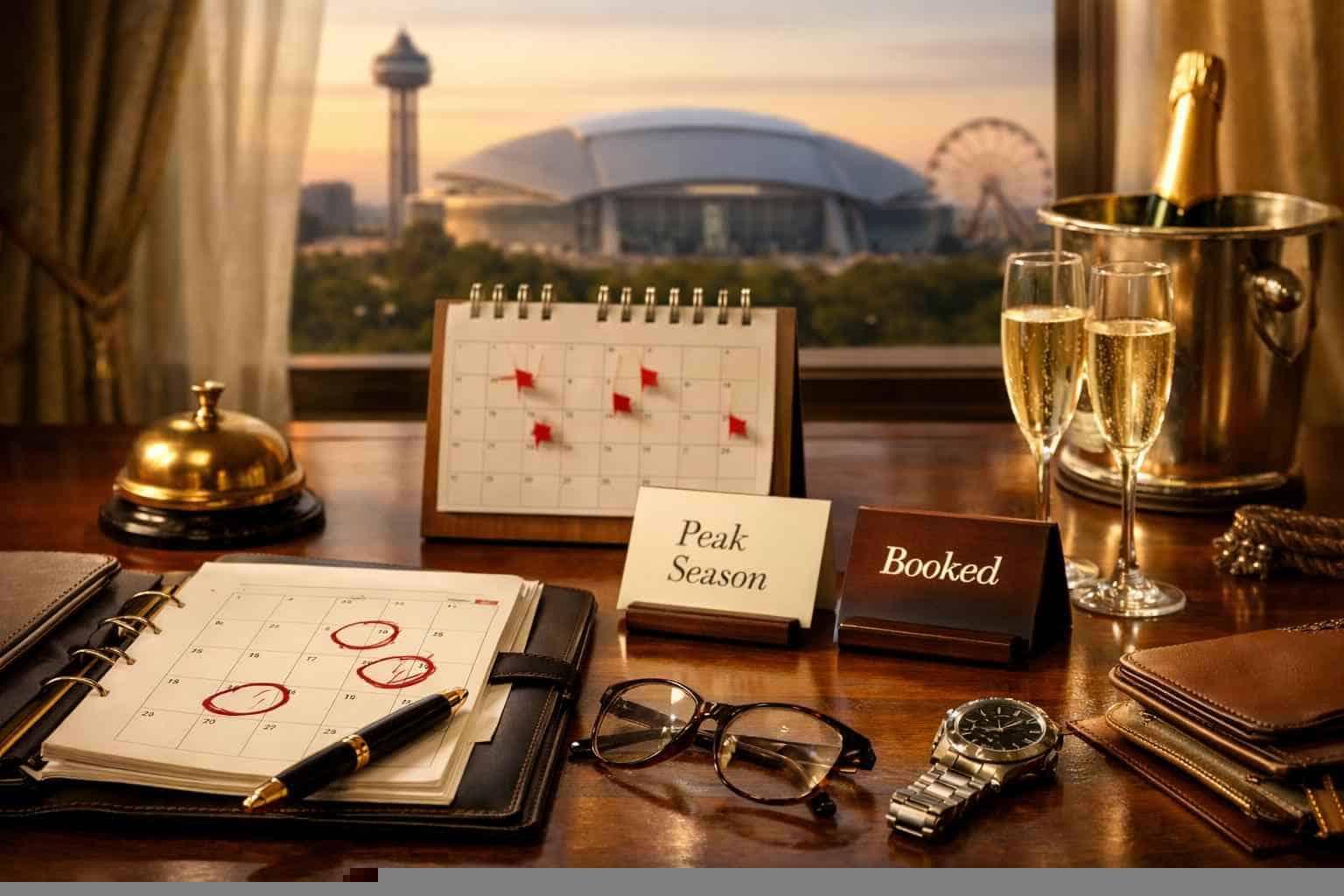 How far in advance should I reserve peak dates in Arlington Texas?