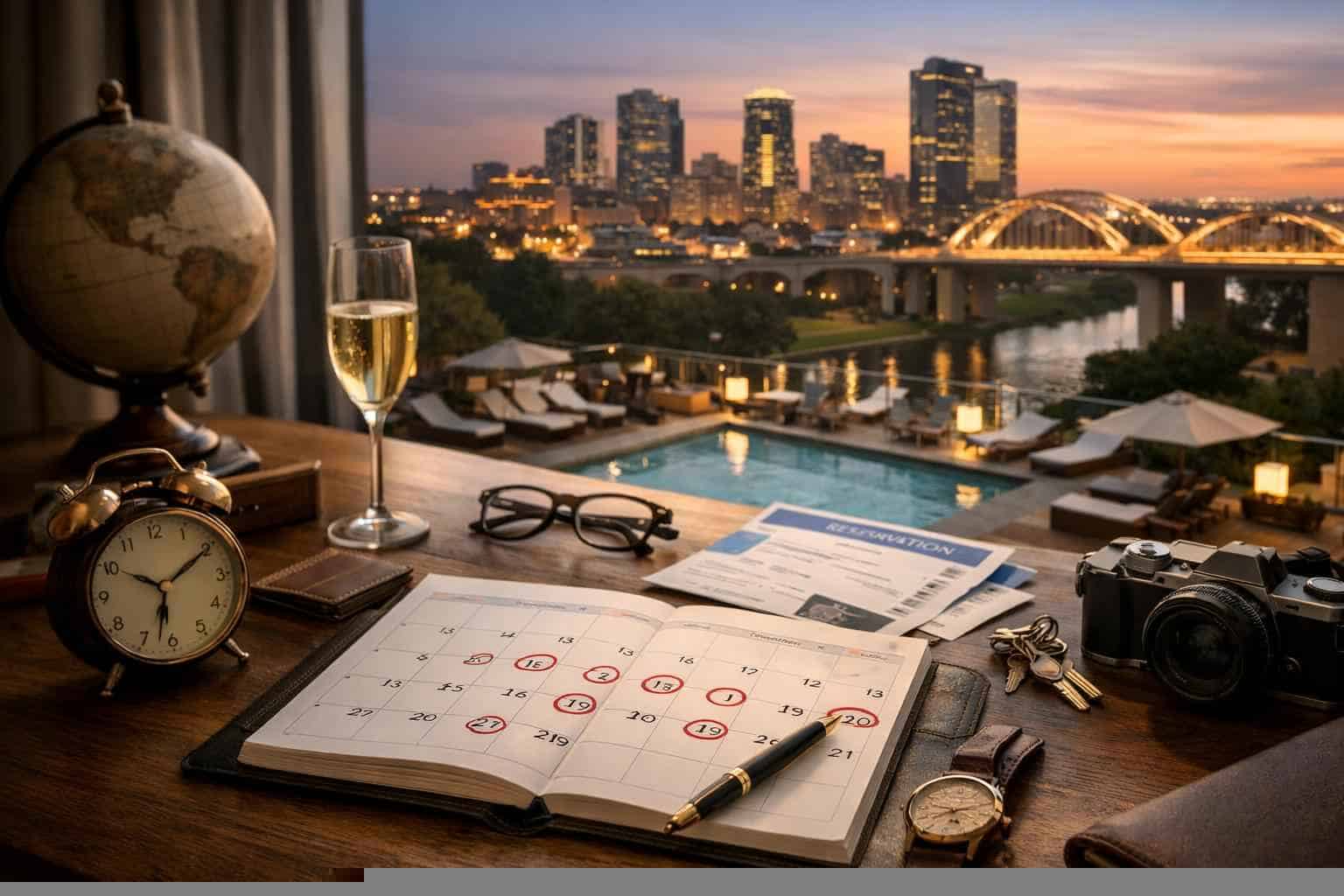 How far in advance should I reserve peak dates in Fort Worth Texas