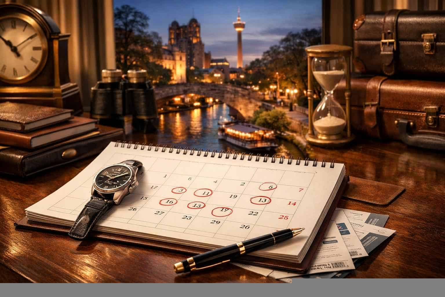 How far in advance should I reserve peak dates in San Antonio Texas