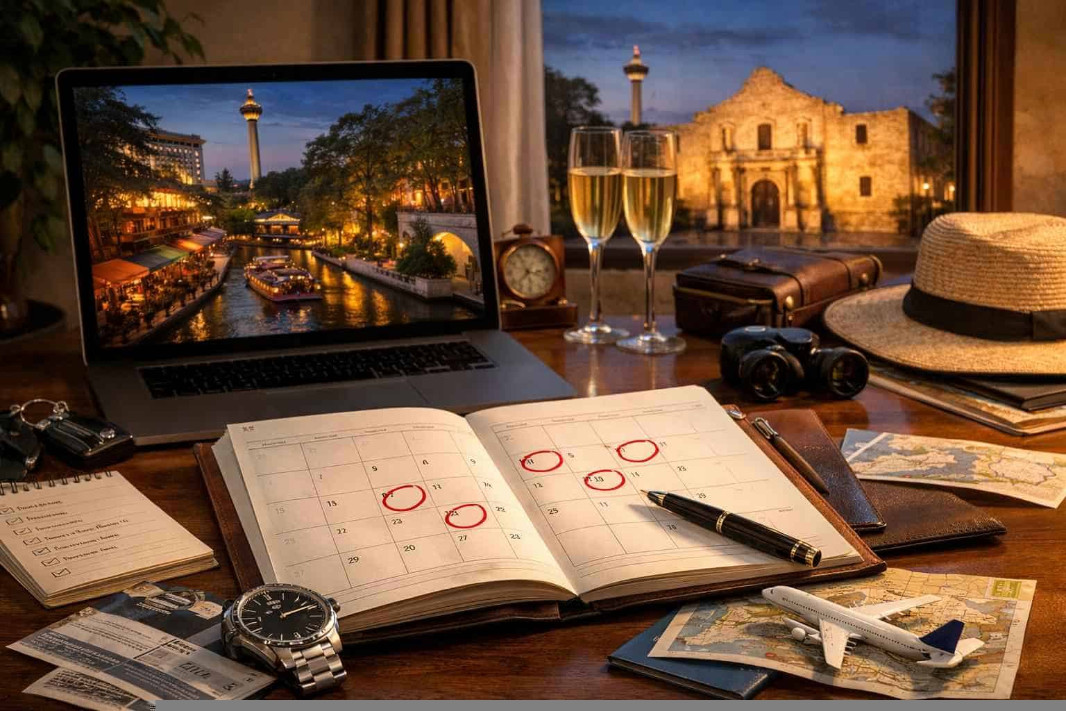 How far in advance should I reserve peak dates in San Antonio Texas?