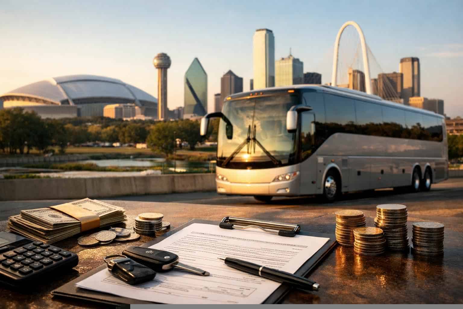 How much does charter bus rental cost in Arlington Texas?