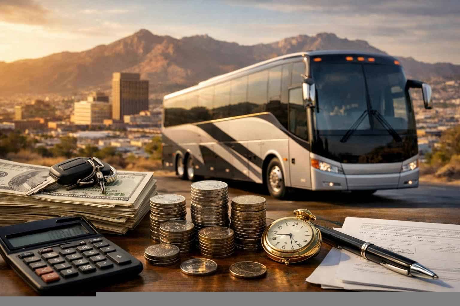 How much does charter bus rental cost in El Paso Texas?