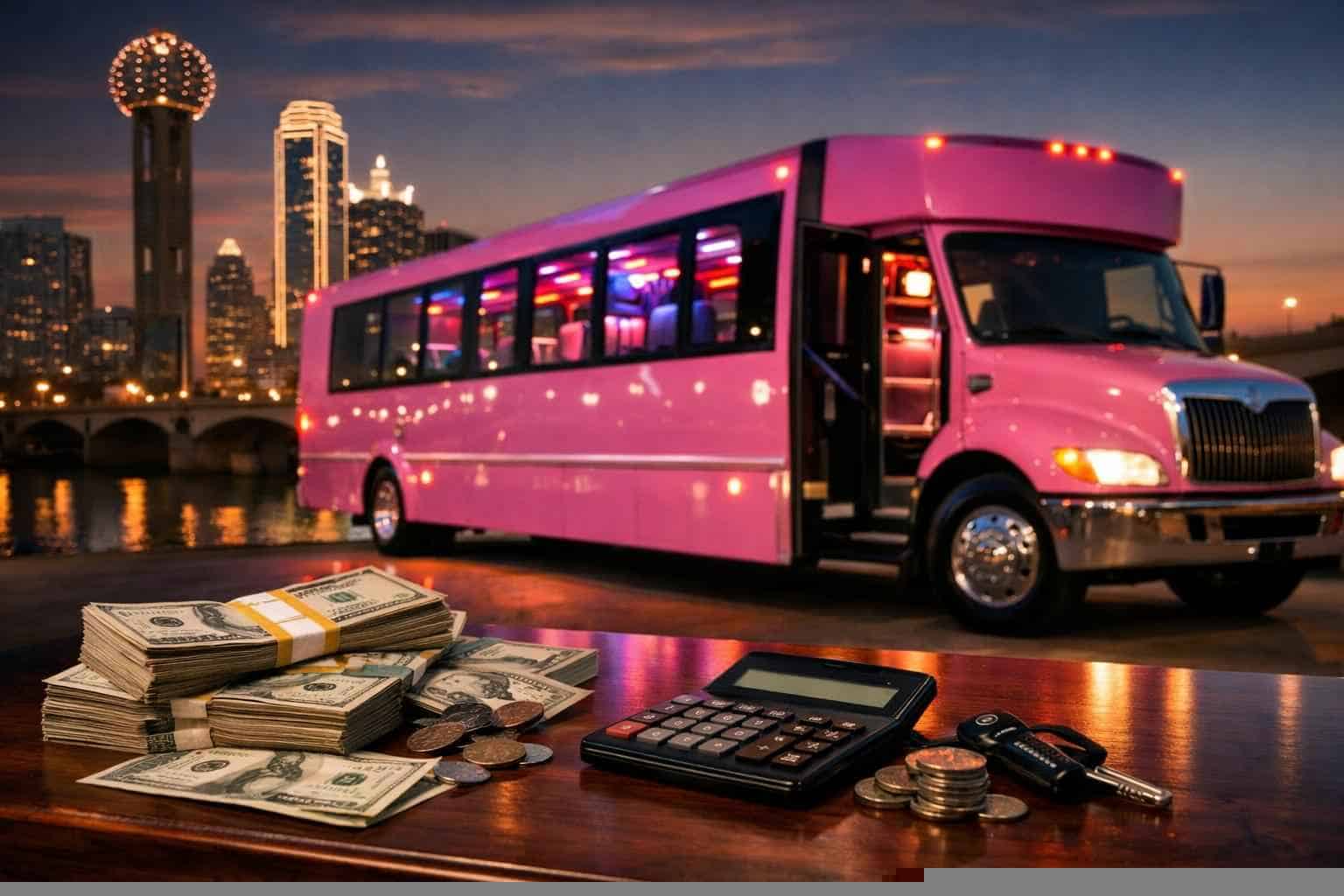 How Much Is A Pink Party Bus In Garland TX?