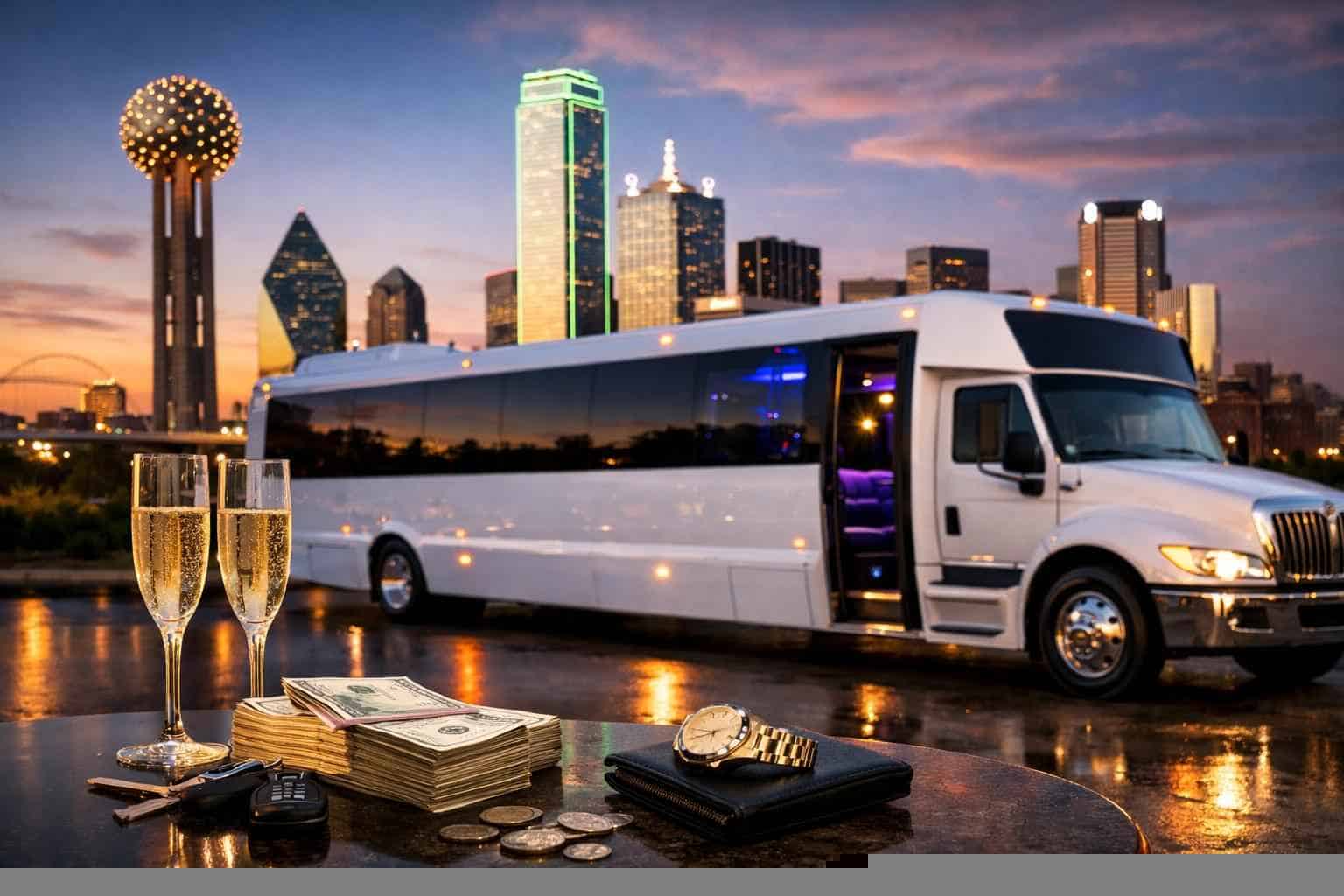 How much does white party bus rental cost in Dallas Texas