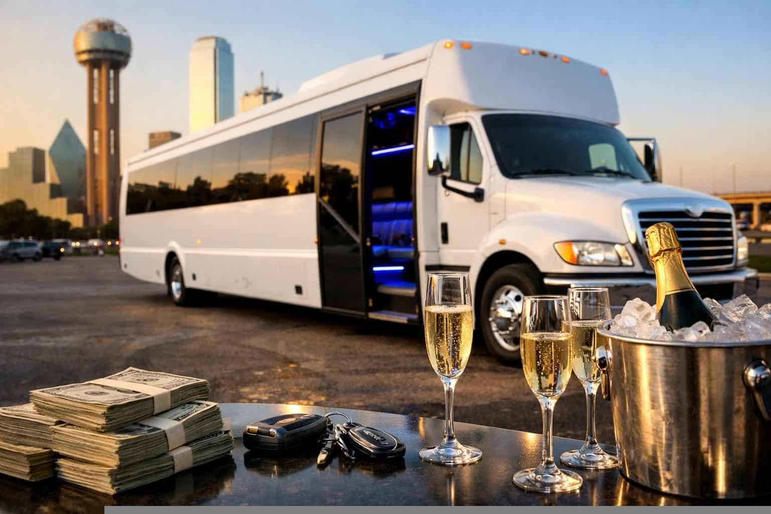 How Much Does White Party Bus Rental Cost In Garland Texas?