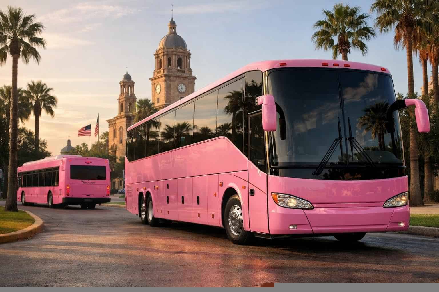 Pink Limo Buses For Parties In Laredo