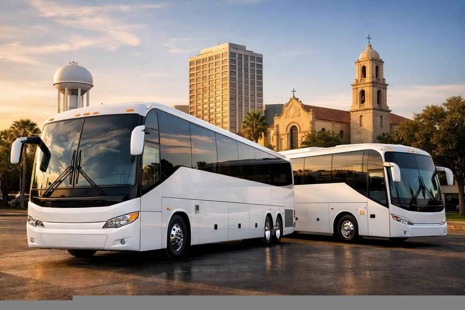 Laredo Texas White Buses