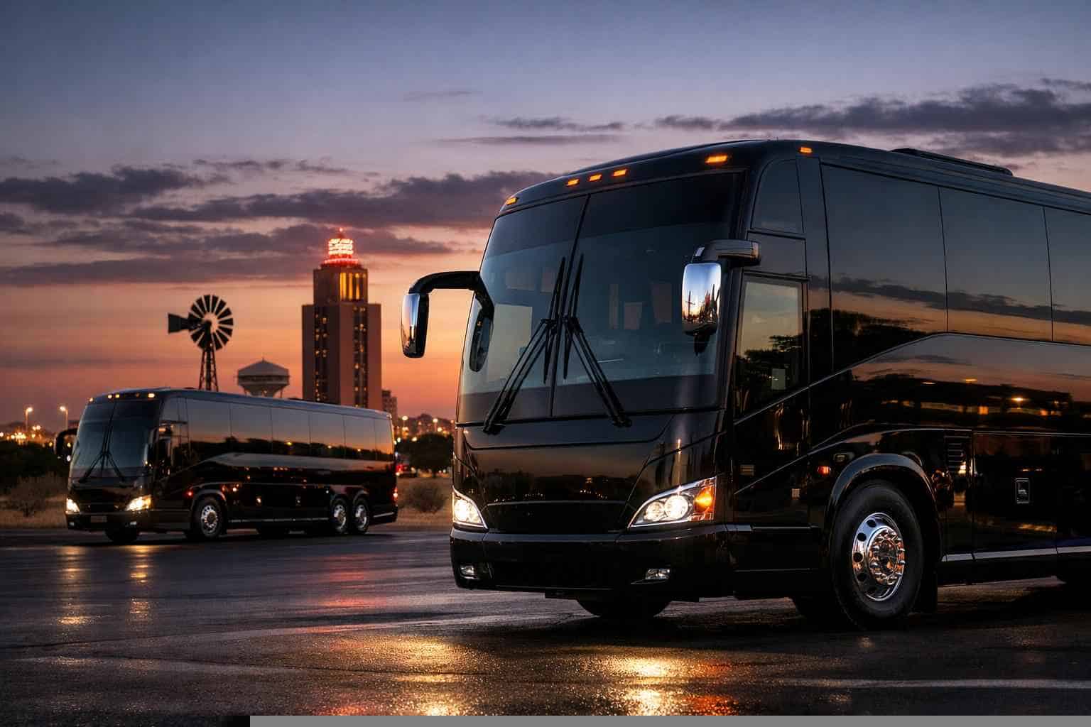 Luxury Black Buses For Lubbock Events