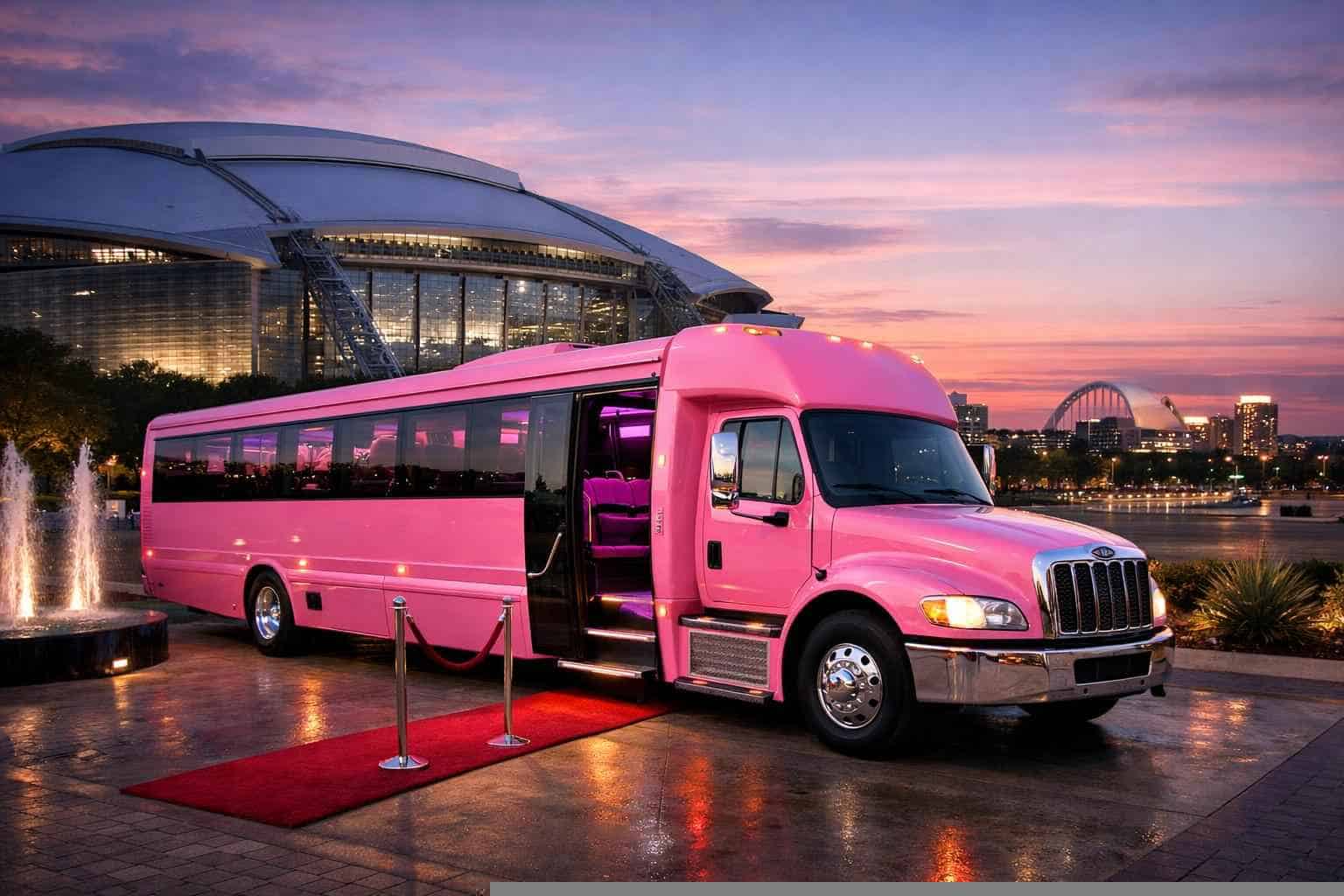 Pink Limo Bus Rental Services In Arlington