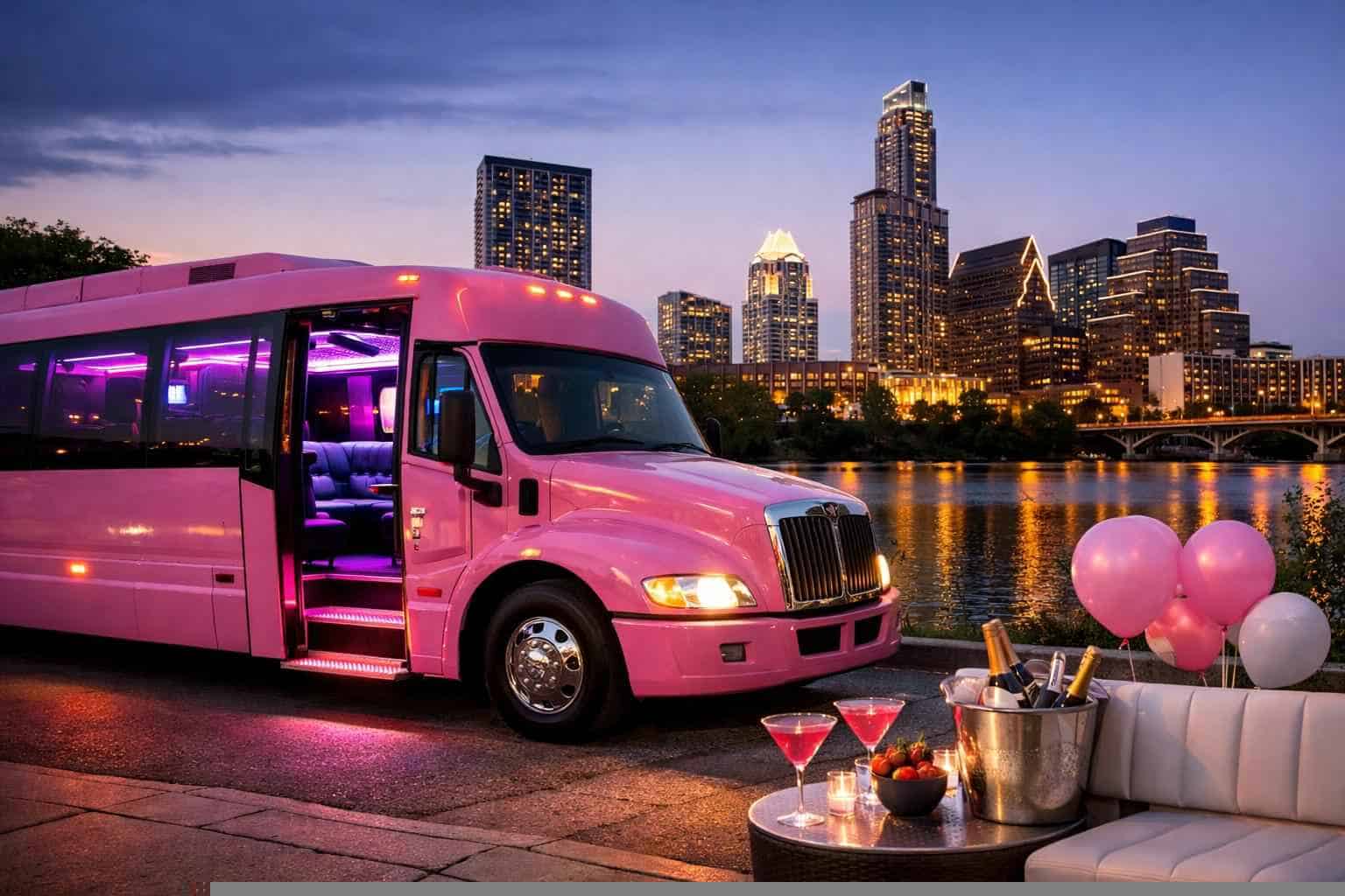 Pink Party Bus Rental Services In Austin Texas