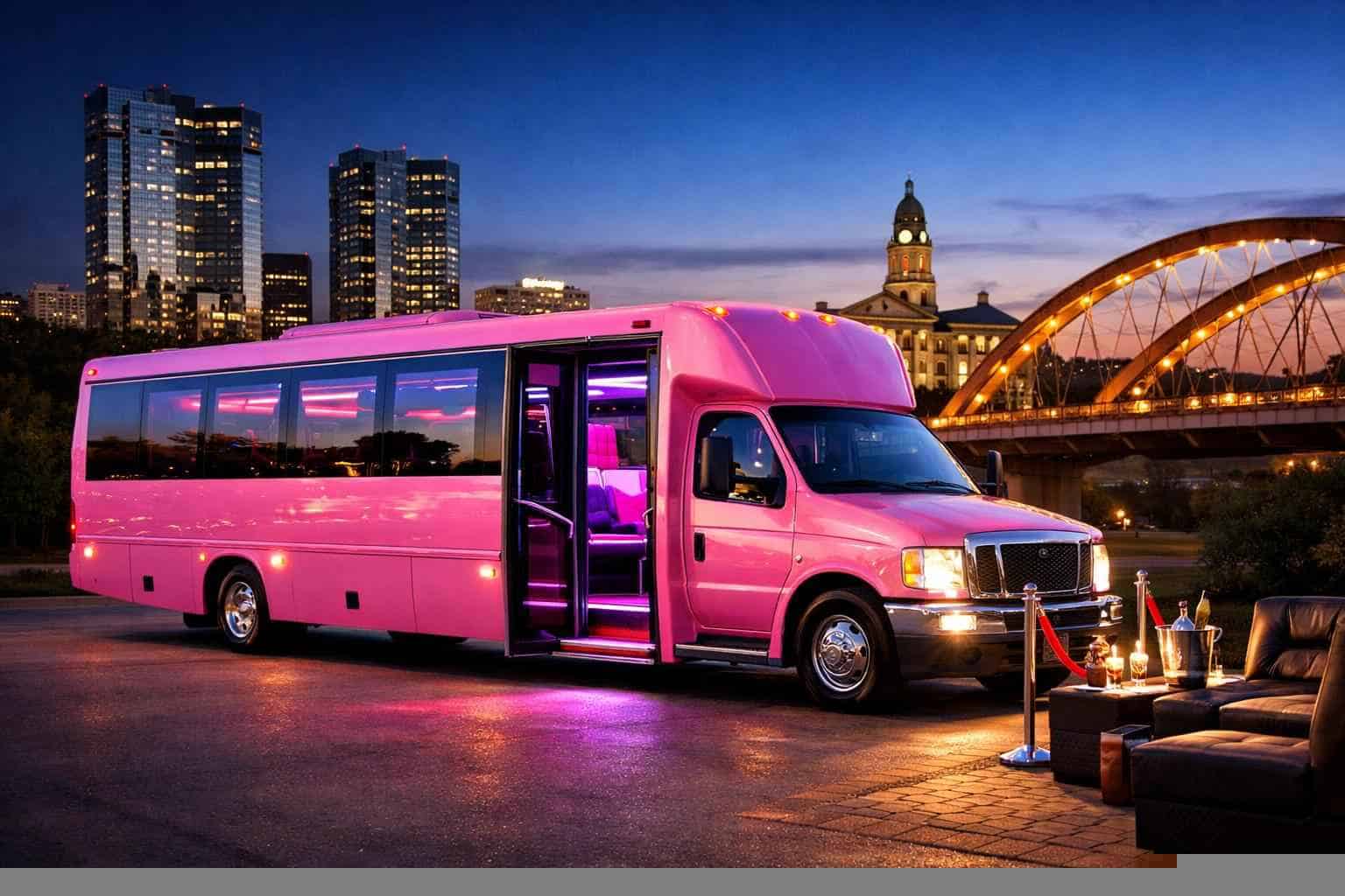 Pink Limo Bus Rental Services In Fort Worth