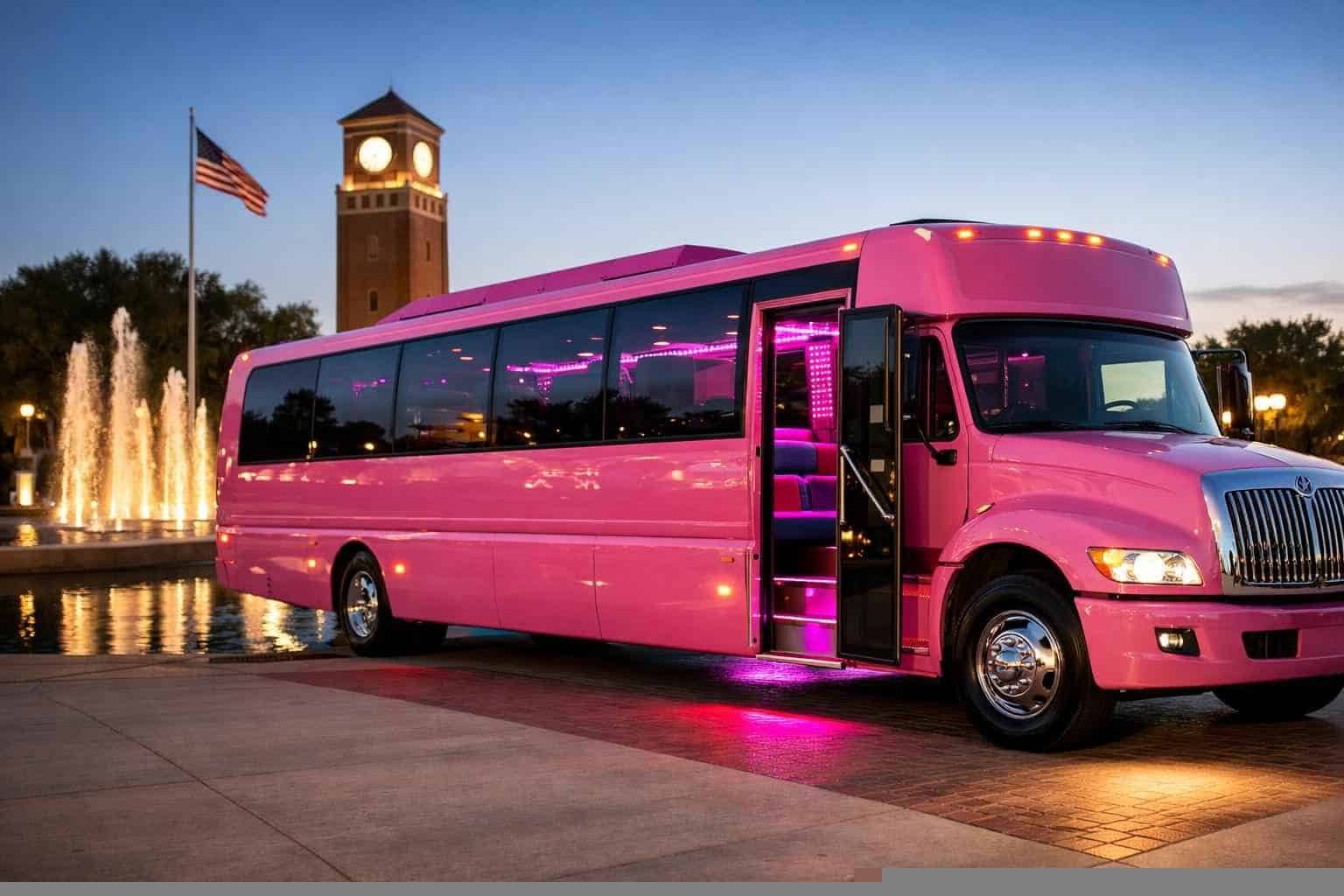 Pink Limo Bus Rentals For Garland Events