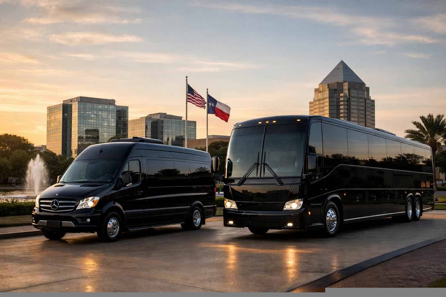 Luxury Black Buses For Plano Events
