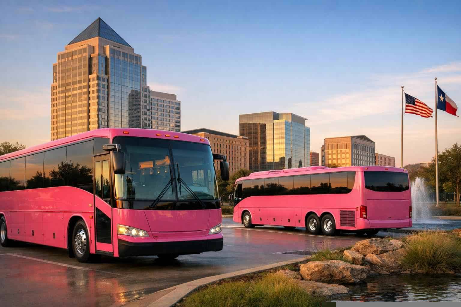 Plano Texas Pink Buses