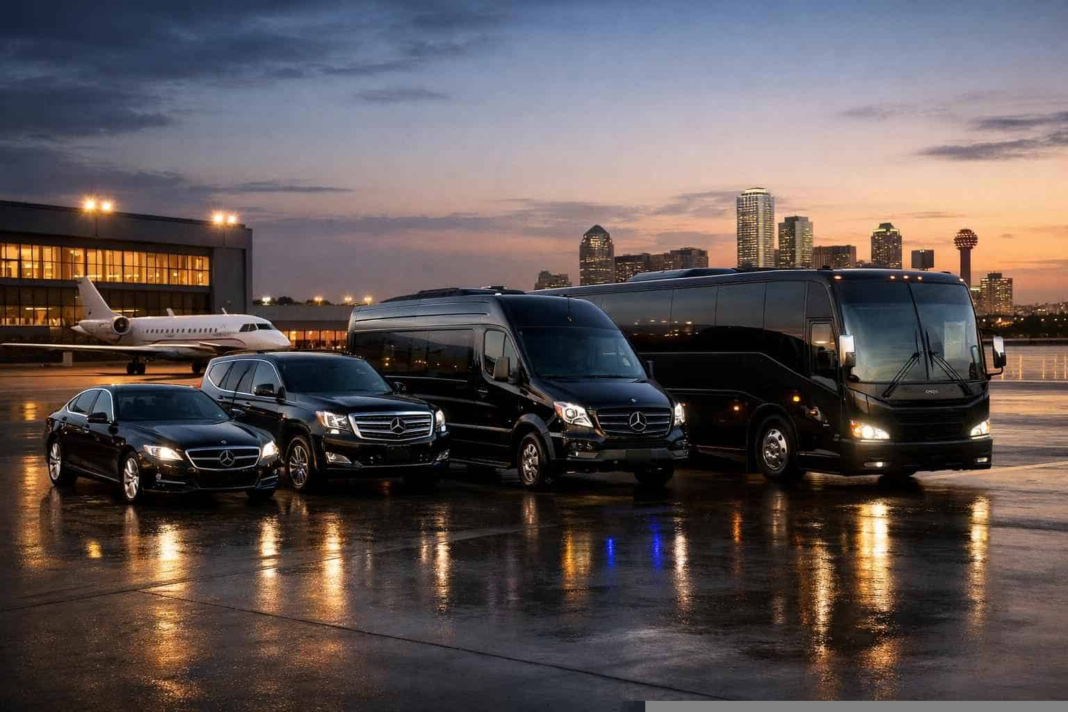What Vehicle Sizes Do You Offer In Dallas Texas Sedans SUVs Sprinters Party Buses Charter Coaches