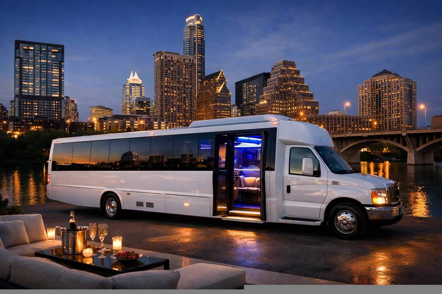 White Party Bus Rental Services in Austin Texas