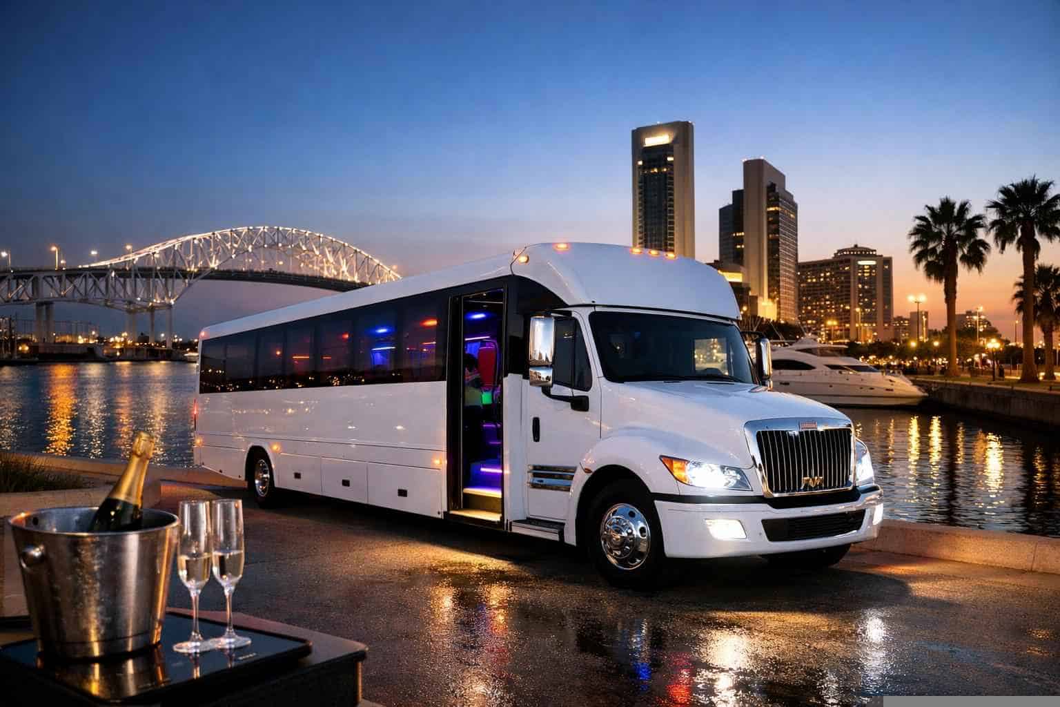 White Party Bus Rental Services In Corpus Christi Texas