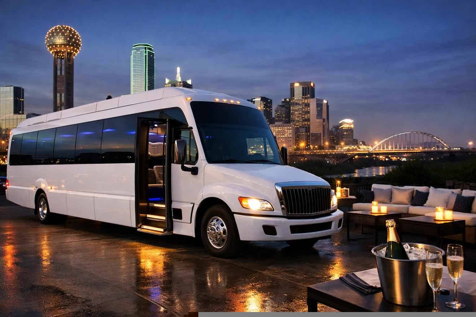 White Party Bus Rental Services In Garland Texas
