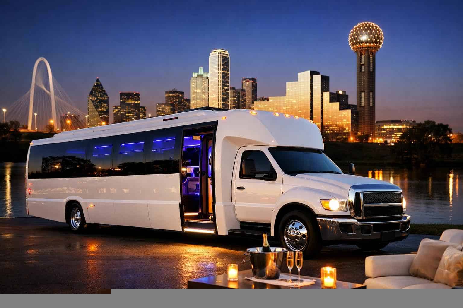 White Party Bus Rental Services In Irving Texas