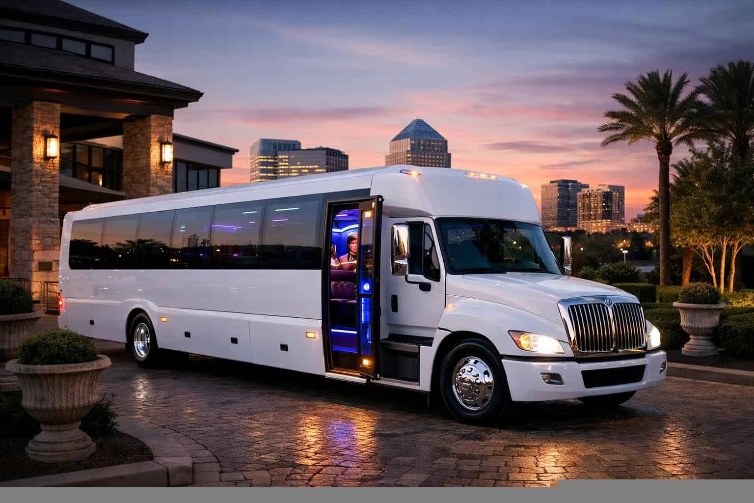 White Party Bus Rental Services In Plano Texas
