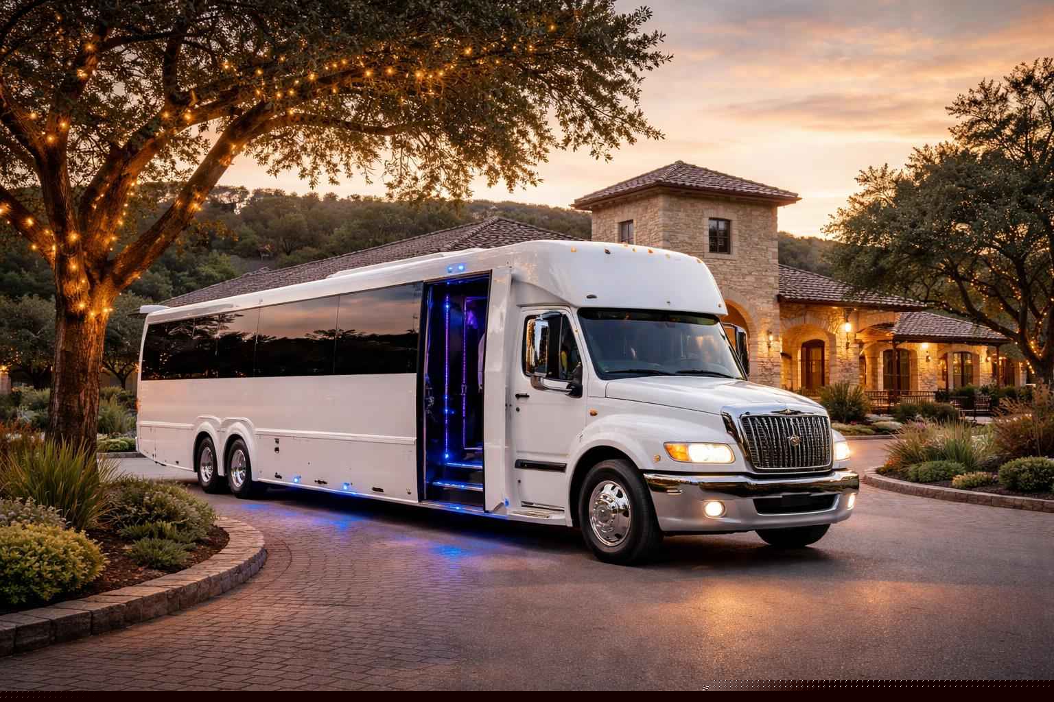 Best White Party Bus Company In Boerne TX