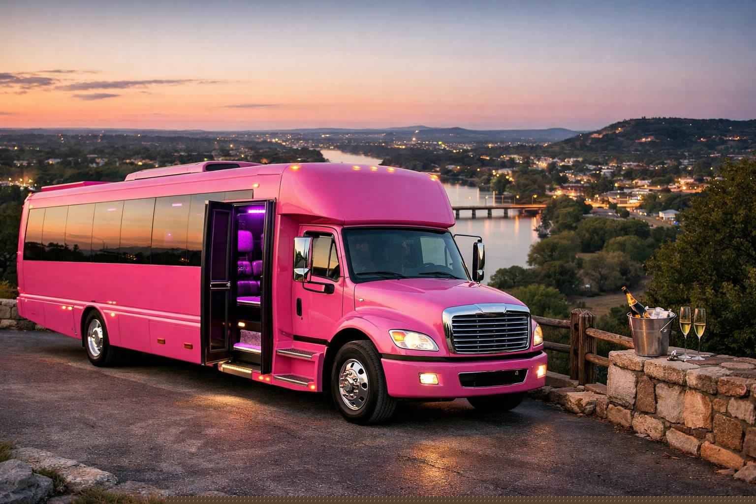 Best Pink Party Bus Company In Kerrville TX