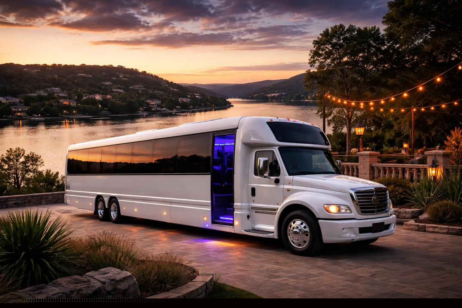 Best White Party Bus Company In Marble Falls TX